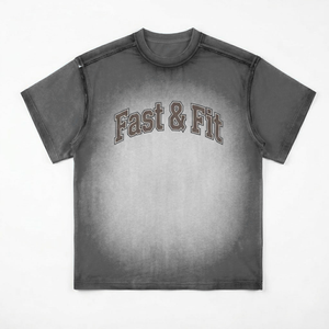 T-shirt imprimé streetwear personnalisé de haute qualité, effet délavé, pour homme, fitness et tenue décontractée, t-shirt confortable pour homme - Product Image 1