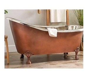 Tina de baño de doble pared hecha a mano de cobre real modelo de tendencia nueva forma venta directa de fábrica de fabricante al por mayor - Product Image 2