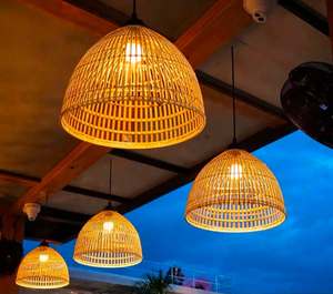 Traditional Style Pendant Light Bamboo <b>Lamp</b> Shape for Decoration <b>Kitchen</b>/Living/Restaurant Multi-Designed and Customized - Product Image 4
