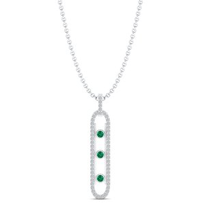 REYES Lujoso Collar con Colgante de Moissanita de Plata de Ley 925, Joyería Fina de Alta Calidad con Gema Esmeralda Chapada en Oro de 14K y 18K - Product Image 1