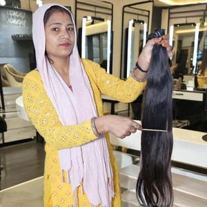 Unprocessed Natural Raw Virgin Remy Hair Vendor <b>Braiding</b> Machine Double Weft Human Hair Black Color Straight Bundles <b>Extensions</b> - Product Image 1