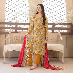 Super vendedor completo-pakistaní 3 piezas señoras Salwar Kameez trajes bordado Tawakkal colección Viscosa Material fiesta indio - Product Image 4