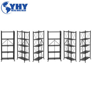 Estante <span class=keywords><strong>de</strong></span> almacenamiento <span class=keywords><strong>de</strong></span> metal plegable <span class=keywords><strong>de</strong></span> 5 niveles, estante independiente con ruedas - Product Image 2