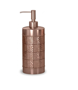 Copper Soap & Lotion Dispenser Pump for <b>Bathroom</b> & <b>Kitchen</b> Counter Top Hammered Finish Dispenser for Home & Hotel - Product Image 1