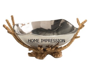 Attractive Designer <b>Antler</b> Stand With Stainless Steel Anamone Decorative Bowl Fablous Art Handmade Designer Bowl <b>for</b> Top <b>Sale</b> - Product Image 1
