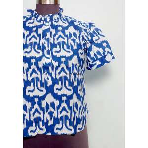 Blusa Casual de Mujer con Estampado Floral Vintage Personalizado, Estilo Coreano, Transpirable, 100% Algodón Ecológico, Manga Corta - Product Image 2