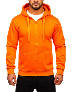 Sudadera Unisex Naranja con Capucha y Cordón Ajustable, Manga Larga, Color Sólido, Ropa Casual Transpirable de Peso Medio, 100% Algodón - Product Image 6