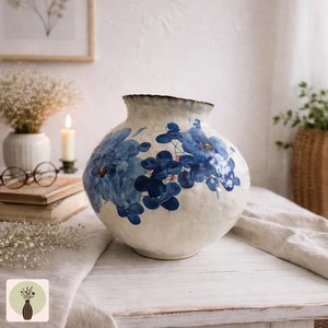 Handmade Nordic Home Decor Clay Ceramic Trendy Round Stripe Flower Vase with Creative Flowers for Wedding Centerpieces Matte - Product Image 2