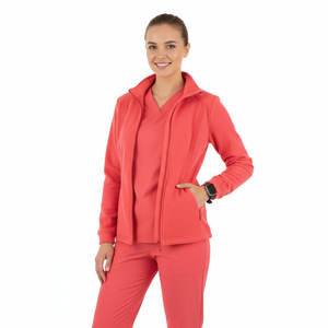 Chaqueta de uniforme médico al por mayor para mujer, con cremallera completa, abrigo cálido para enfermeras, dentistas y doctores, colores personalizados - Product Image 1