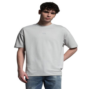 T-shirt blanc à manches courtes et col rond pour homme, coupe classique, 100 % coton tricoté, style décontracté, 180 g, anti-plis, séchage rapide, polyester/coton - Product Image 3