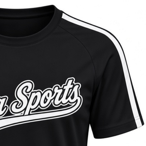 Maillot de cheerleading noir et blanc à manches courtes, vêtements de sport personnalisés pour équipe, maillot de sport, uniforme d'entraînement et de performance pour cheerleading - Product Image 3