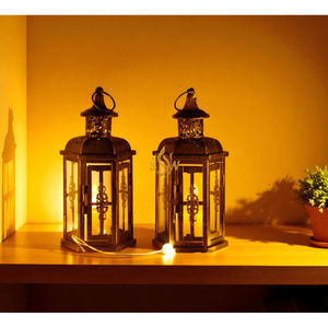 Black Color Powder Coated Metal <b>Lantern</b> <b>for</b> <b>Sale</b> Indoor and Outdoor Tabletop Wedding Decor Glass & Metal Luxury Candle Container - Product Image 6