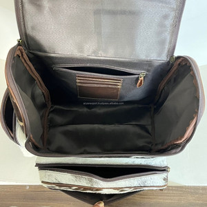 Sac à langer de voyage pour maman, grande capacité, nouveau, en cuir véritable, sac à langer organisé, rangement pour couches, sac à dos en cuir de vache - Product Image 6