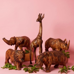 Busto de Animal Hecho a Mano en Madera de Mango - Arte de Vida Silvestre al por Mayor - Product Image 1