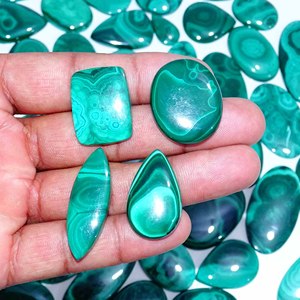Natural Malachite Cabochon Loose Quartz Gemstone Fine Jewelry Making Gemstone Wholesale Lot Mix Shape - Product Image 1