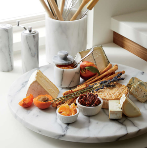 Plateau tournant de luxe en marbre pour fromages, organisateur de table à manger, prix abordable - Product Image 3
