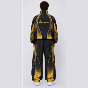 Conjunto Deportivo Informal Personalizado de Gran Tamaño, Chaqueta y Pantalones Deportivos para Hombre, Cortavientos Reflectante, Conjunto de Poliéster Impermeable - Product Image 4