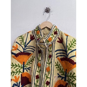 Veste indienne 100% coton, faite à la main, courte, unisexe, avec broderie ouzbèke, veste de soirée, veste pour femme - Product Image 4