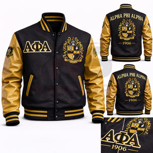 Chaqueta Universitaria Personalizada con Diseño Griego en la Parte Delantera, Chaqueta de Fraternidad Premium con Diseño Único - Product Image 3