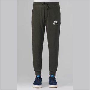 Pantalon de jogging slim fit en tissu gaufré olive pour homme - Product Image 6