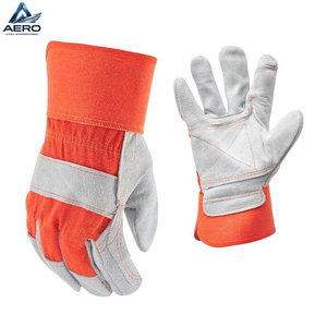 Guantes de Trabajo Profesionales de Lona Naranja 2026, Ligeros y Resistentes, con Puño de Seguridad y Palma de Cuero - Product Image 2