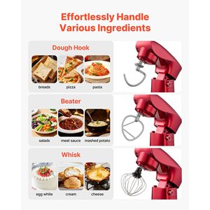 Robot pâtissier électrique 300W 4,4QT avec 10+ vitesses de pulsatation, tête inclinable, pour pétrir la pâte et les aliments, bol en acier inoxydable - Product Image 2