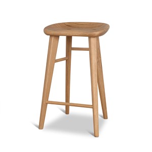 Chaise de bar moderne en teck, tabouret de bar minimaliste en bois massif pour îlot de cuisine, restaurant, café, fournisseur de meubles pour la maison - Product Image 1