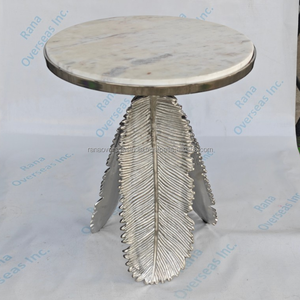 <b>Aluminium</b> <b>Table</b> with Marble Top Modern Luxury Furniture Stylish Metal Base <b>Table</b> Elegant Home Decor Statement Piece - Product Image 4