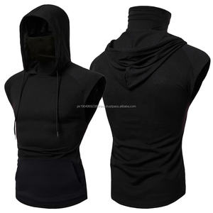 Débardeur Ninja sans manches pour homme avec logo personnalisé, style Hip Hop, avec masque intégré, pour la gym, vente en gros - Product Image 1