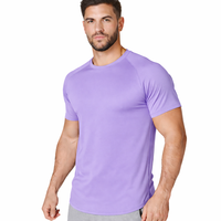 T-shirt de sport tricoté pour homme, manches courtes, séchage rapide, col rond élastique, gym, course à pied, vente en gros OEM