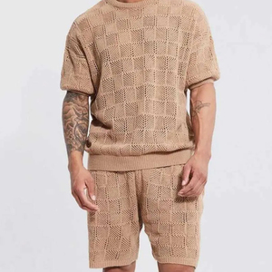 Conjunto de Pantalones Cortos Premium para Hombre con Textura Waffle, Tela de Mezcla de Algodón de 280GSM, Suave y Cómodo, Conjunto Coordinado de Verano, Trajes con Logotipo Personalizado - Product Image 2