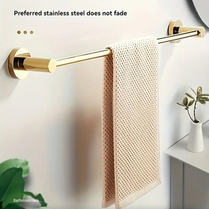 Metal Double Bar <b>Towel</b> Rack Stainless Steel Wall Mounted <b>Bathroom</b> Holder - Product Image 6