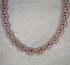 14k Rose Gold Plated 925 Silver <b>Rope</b> Chain 6-15MM Bezel Setting Iced Moissanite Cuban Necklace for Certified Trendy Ready Ship - Product Image 3