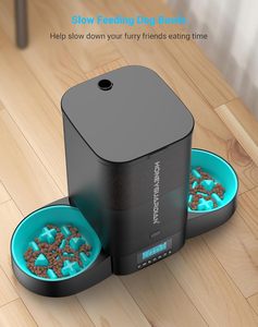 3.5L Automatic <b>Cat</b> <b>Feeder</b> for Two <b>Cats</b> with Stainless Steel Bowl and <b>Timed</b> Feeding - Product Image 4