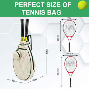 Luxury Quilted Tennis Racquet <b>Bag</b> with <b>Drawstring</b> Closure and Detachable Coin Purse for Professional Sport Gear - Product Image 3