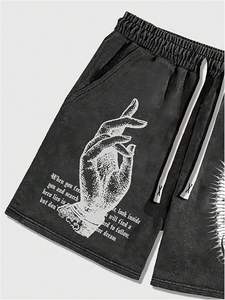 Pantalones Cortos Casuales de Poliéster 100% con Cintura Elástica Media, Estampado Sólido, Venta al por Mayor, Diseños Personalizados con Logotipos, Pantalones Cortos Estampados de Alta Calidad - Product Image 2