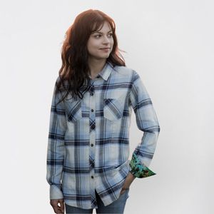 Camisas Casuales de Mujer de Manga Larga, Tejido de Franela Teñido con Hilo Personalizado de Primera Calidad, Ecológicas, 100% Algodón, Cierre de Botones, con Logotipo - Product Image 2