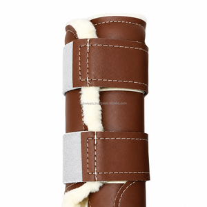 Botas de Protección para Caballos MH, de Color Sólido, en Cuero PU, para el Cuidado Equino, Polainas Protectoras para Caballos - Product Image 4