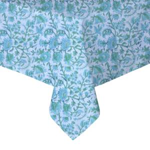 Mantel de lino cuadrado de 60 pulgadas con estampado de bloque de mano de algodón, mantel de mesa personalizado de algodón, mantel cuadrado de 60 pulgadas - Product Image 1