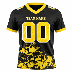 เสื้อฟุตบอลอเมริกันแบบกำหนดเอง OEM แบรนด์ส่วนตัว ชุดทีมสำหรับสโมสร โรงเรียน ลีก โลโก้และหมายเลขแบบกำหนดเอง โพลีเอสเตอร์ 100% - Product Image 1