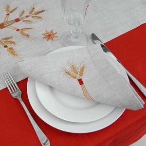 Set de table en lin de blé brodé à la main avec motif végétal, décoration neutre pour table à manger, pour la maison et les restaurants - Product Image 3