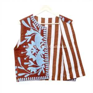 Chaleco estilo bohemio vintage para mujer, de algodón, con bordado indio, de inspiración étnica, para fiestas, con frente abierto. - Product Image 5