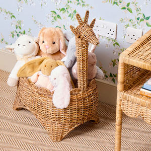 Panier Girafe en Rotin Fait Main pour Enfants, Organisateur de Rangement, Bac à Jouets Tressé, Fournisseur OEM Direct Usine, Fabricant Exportateur - Product Image 1