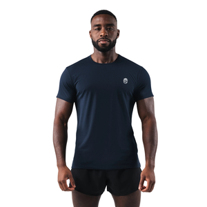 Camiseta de Manga Corta Azul Marino para Hombre, Cómoda, de Algodón Premium, Informal, para Gimnasio, Venta al Por Mayor, Ropa Deportiva Moderna - Product Image 1