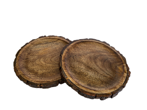 Juego de 2 Salvamanteles Redondos Rústicos de Madera Hechos a Mano de 8 Pulgadas para Ollas Calientes, Platos, Teteras y Sartenes para Mesa de Cocina - Product Image 1