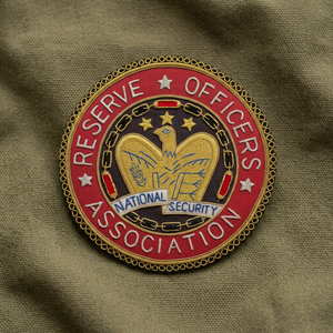 Écusson brodé de l'Association des officiers de réserve, style badge circulaire à coudre en tissu, motif sécurité nationale - Product Image 2