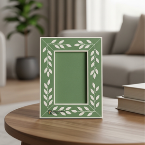 Cadre photo en os vert incrusté, décoration d'intérieur de luxe faite à la main - Product Image 1