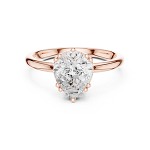 Bague de fiançailles taille poire en or jaune 18 carats avec bande de diamants, bague de mariage en or blanc 14 carats, bijoux fins pour femme, bague d'anniversaire en forme de goutte d'eau - Product Image 1
