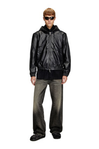 <b>Men's</b> Black Hooded Bomber <b>Jacket</b> Regular Fit Windproof Zipper Front Pockets Casual Autumn Wear - Product Image 2