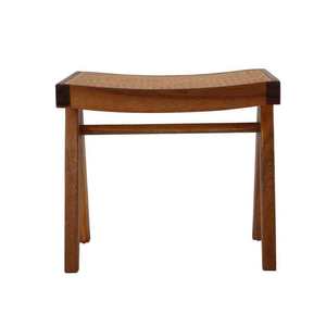 Taburete Moderno de Madera con Asiento de Ratán, Diseño de Mediados de Siglo, Mueble Estable para el Hogar, para Comedor, Jardín, Cocina Abierta - Product Image 5